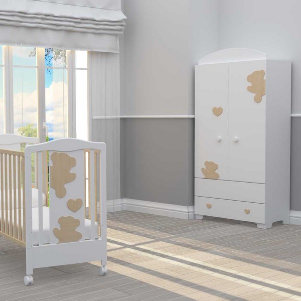 Продукт BAMBINO CASA Amore naturale - Комплект 3ч. бебешко легло + скрин + гардероб с пуш механизми - 0 - BG Hlapeta