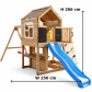 Продукт GINGER HOME - Голяма Детска Дървена Къщичка за Двор с Пързалка, 2 Люлки, Катерушка и Пясъчник – 250×150×267 см - 6 - BG Hlapeta