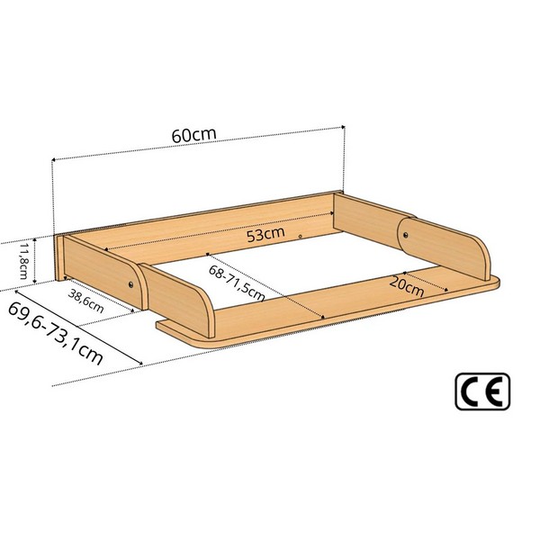 Продукт Veres - Сгъваема приставка за повиване Монако 600, 49.6×68 см - 0 - BG Hlapeta