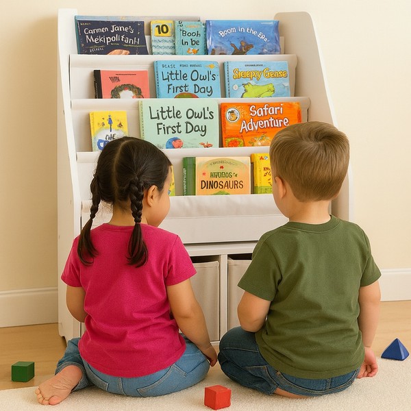 Продукт GINGER HOME - Детски Органайзер 2 в 1 – Етажерка за Книжки и Кутии за Играчки, Бял, Монтесори Метод - 0 - BG Hlapeta