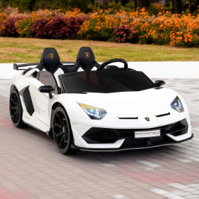 Двуместна лицензирана акумулаторна кола Lamborghini Aventador, 24V7AH, 600W, R/C 2.4 G, меки гуми