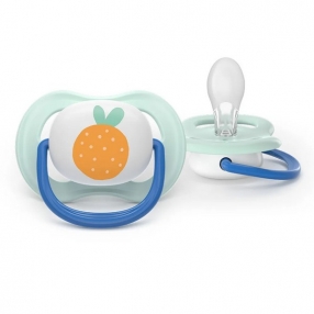 Philips AVENT Ultra Air Happy - 2 броя ортодонтски силиконови залъгалки, 0-6м, с декорация, в кутия за стерилизиране