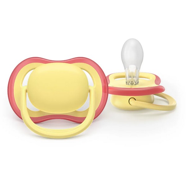 Продукт Philips AVENT Ultra Air - 2 броя ортодонтски силиконови залъгалки, 0-6м, пастелни, в кутия за стерилизиране - 0 - BG Hlapeta