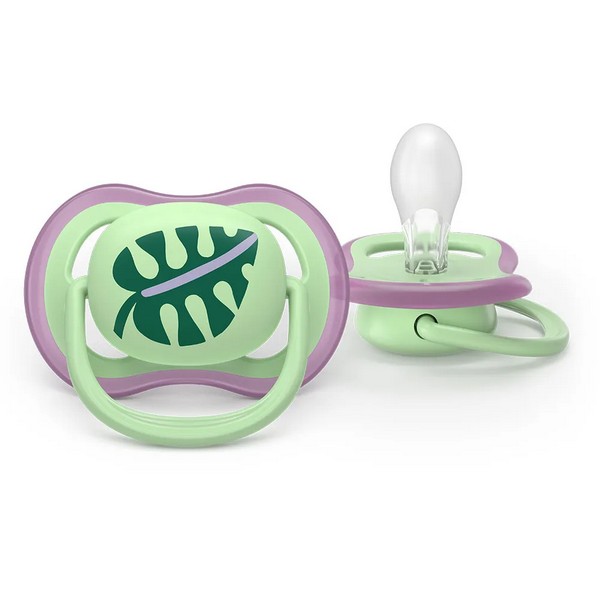 Продукт Philips AVENT Ultra Air - 2 броя ортодонтски силиконови залъгалки, 6-18м, с картинки, в кутия за стерилизиране - 0 - BG Hlapeta