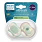 Продукт Philips AVENT Ultra Air - 2 броя ортодонтски силиконови залъгалки, 6-18м, с картинки, в кутия за стерилизиране - 1 - BG Hlapeta