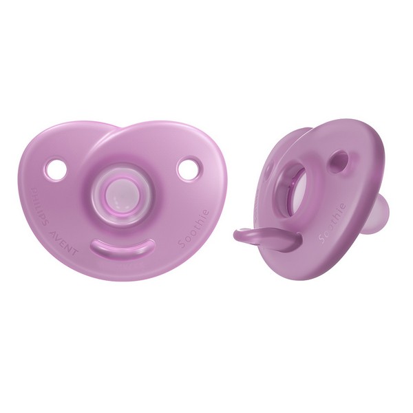 Продукт Philips Avent SOOTHIE - Комплект от 2 бр. ортодонтски силиконови залъгалки за новородени в кутия за стерилизиране - 0 - BG Hlapeta