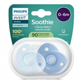 Philips Avent SOOTHIE - Комплект от 2 бр. ортодонтски силиконови залъгалки за новородени в кутия за стерилизиране