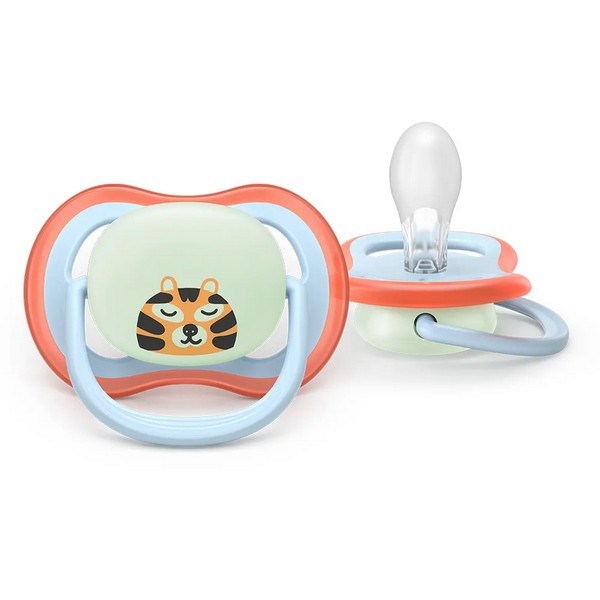 Продукт Philips AVENT Ultra Air NightTime - 2 броя светещи в тъмното, ортодонтски силиконови залъгалки, 0-6м, с картинки, в кутия за стерилизиране - 0 - BG Hlapeta
