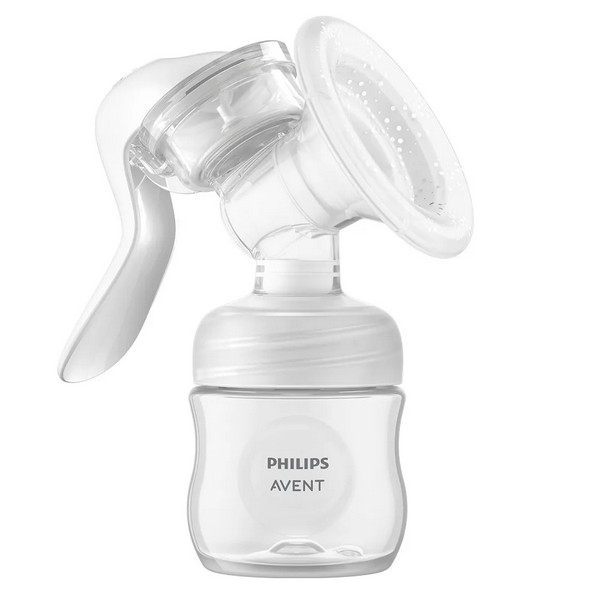 Продукт Philips AVENT Natural Response Natural Motion - Ръчна помпа за изцеждане на кърма в комплект с шише 125 мл, торбички за кърма и подплънки за кърмачки - 0 - BG Hlapeta