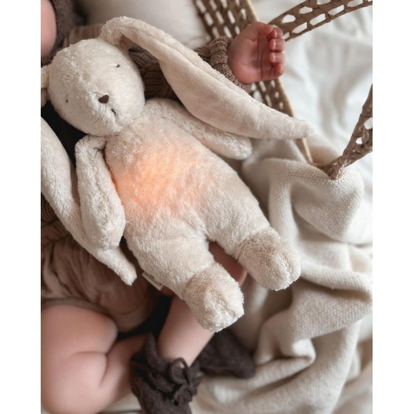 Продукт MOONIE ORGANIC 2.0 ЗАЙО - Приятелче за спокоен сън от органичен памук с нощна лампа и успокояващи звуци - 0 - BG Hlapeta