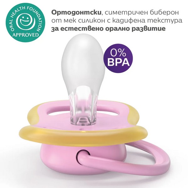 Продукт Philips AVENT Ultra Air - 2 броя ортодонтски силиконови залъгалки, 6-18м, едноцветни, в кутия за стерилизиране - 0 - BG Hlapeta