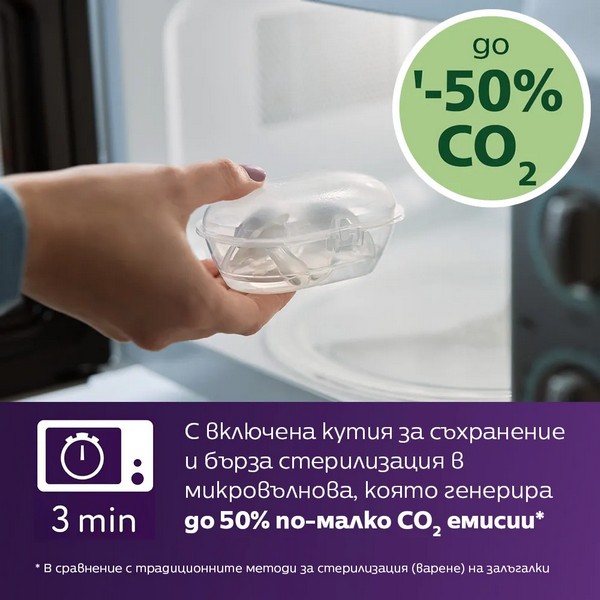 Продукт Philips AVENT Ultra Air Day and Night - 2 броя ортодонтски силиконови залъгалки, 6-18м, пастелни цветове, унисекс, в кутия за стерилизиране - 0 - BG Hlapeta
