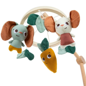 TINY LOVE Garden of Adventures - Еко Дървена въртележка за бебешка кошара