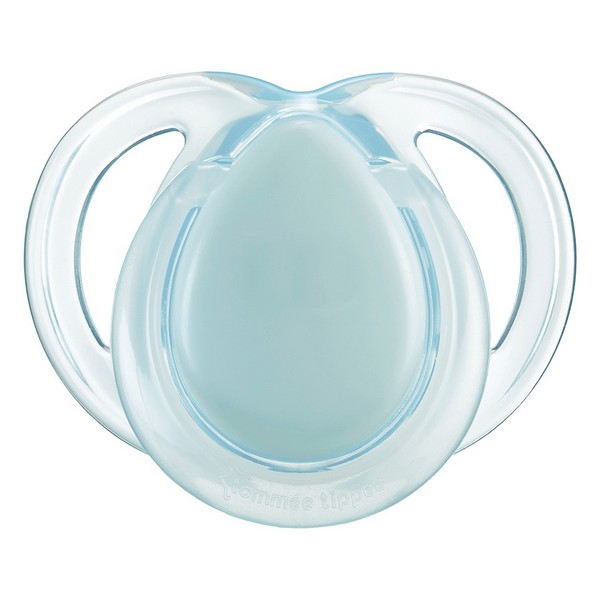 Продукт Tommee Tippee NIGHT TIME - Комплект от 2 бр. ортодонтични залъгалки със светеща в тъмното дръжка, 0-6м, в кутия за стерилизиране - 0 - BG Hlapeta