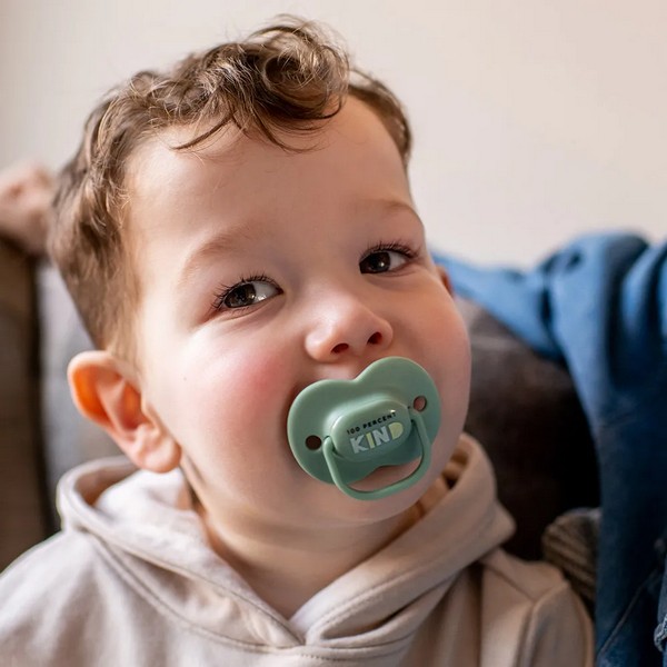 Продукт Tommee Tippee ANY TIME - Комплект от 2 бр. ортодонтични залъгалки със симетричен силиконов биберон, 6-18м, в кутия за стерилизиране - 0 - BG Hlapeta