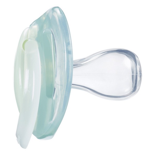 Продукт Tommee Tippee NIGHT TIME - Комплект от 2 бр. ортодонтични залъгалки със светеща в тъмното дръжка, 6-18м, в кутия за стерилизиране - 0 - BG Hlapeta