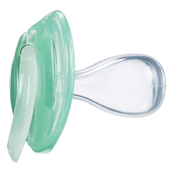 Продукт Tommee Tippee NIGHT TIME - Комплект от 2 бр. ортодонтични залъгалки със светеща в тъмното дръжка, 18-36м, в кутия за стерилизиране - 0 - BG Hlapeta