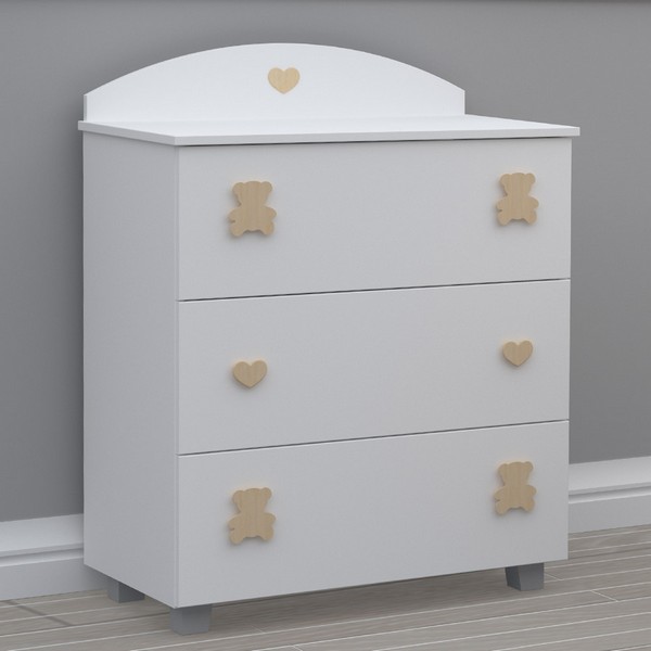 Продукт BAMBINO CASA Teddy naturale - Комплект 3ч. бебешко легло + скрин + гардероб с пуш механизми - 0 - BG Hlapeta