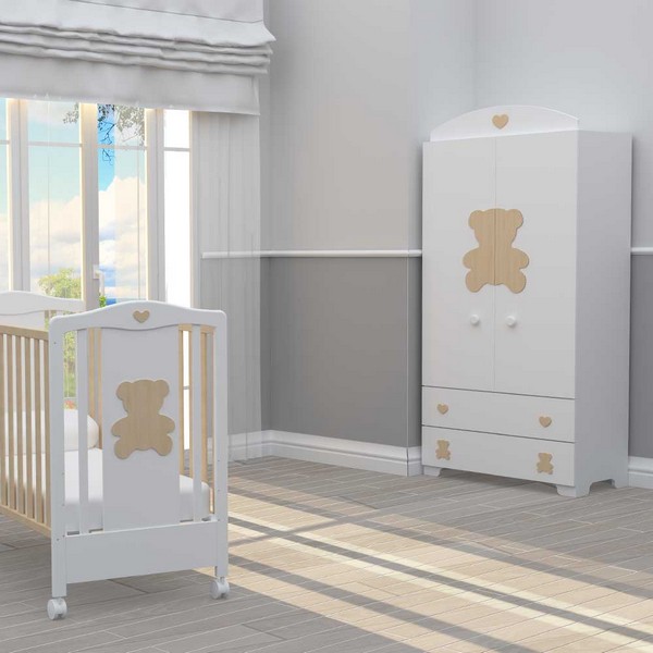 BAMBINO CASA Teddy naturale - Комплект 3ч. бебешко легло + скрин + гардероб с пуш механизми Продукт BAMBINO CASA Teddy naturale - Комплект 3ч. бебешко легло + скрин + гардероб с пуш механизми - 0 - BG Hlapeta