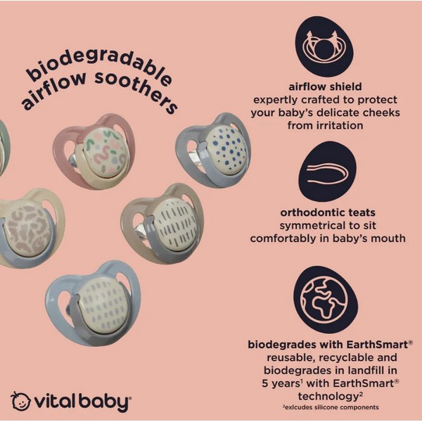 Продукт Vital Baby EarthSmart  - Успокояващи залъгалки с въздушен поток 0-6 месеца - 0 - BG Hlapeta
