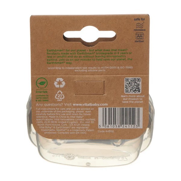 Продукт Vital Baby EarthSmart  - Успокояващи залъгалки с въздушен поток 0-6 месеца - 0 - BG Hlapeta