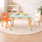 Продукт GINGER HOME Мече и Зайче - Детска Дървена Маса с 2 Столчета, Комплект за Игра и Учене - 5 - BG Hlapeta