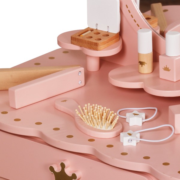 Продукт GINGER HOME Принцеса - Дървена тоалетка с огледало и аксесоари - 0 - BG Hlapeta