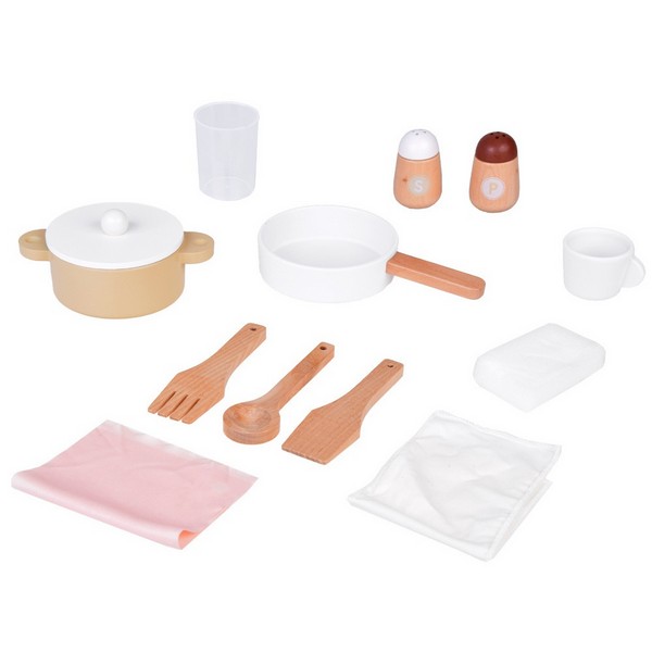 Продукт GINGER HOME - Детска Дървена Кухня, Винтидж Модел с Електронни Котлони, Светлини, Звуци и Мивка с Течаща Вода, 91×31×90 см - 0 - BG Hlapeta