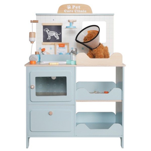 Продукт GINGER HOME - Дървен Ветеринарен Център с Аксесоари и Плюшено Куче, 89×57×30 см - 0 - BG Hlapeta