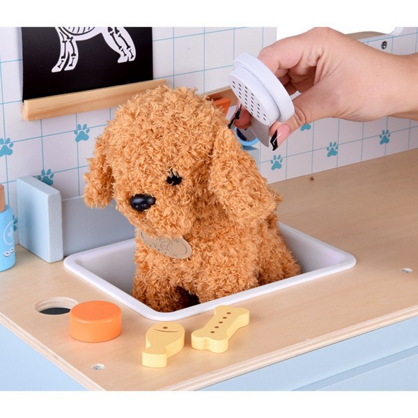 Продукт GINGER HOME - Дървен Ветеринарен Център с Аксесоари и Плюшено Куче, 89×57×30 см - 0 - BG Hlapeta