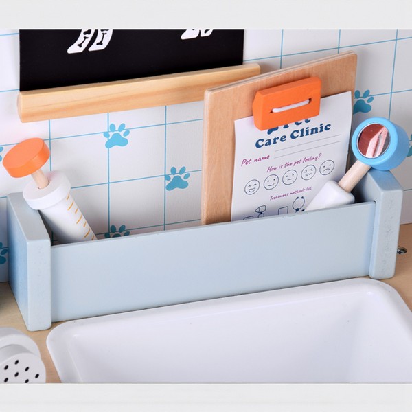 Продукт GINGER HOME - Дървен Ветеринарен Център с Аксесоари и Плюшено Куче, 89×57×30 см - 0 - BG Hlapeta