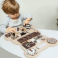 Продукт GINGER HOME - Дървен бизи борд Мече, Монтесори, дъска за фина моторика, 30x39 см - 4 - BG Hlapeta
