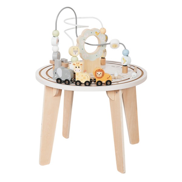 Продукт GINGER HOME - Дървена образователна маса с сабиринт и мъниста, 40x40x54 см - 0 - BG Hlapeta