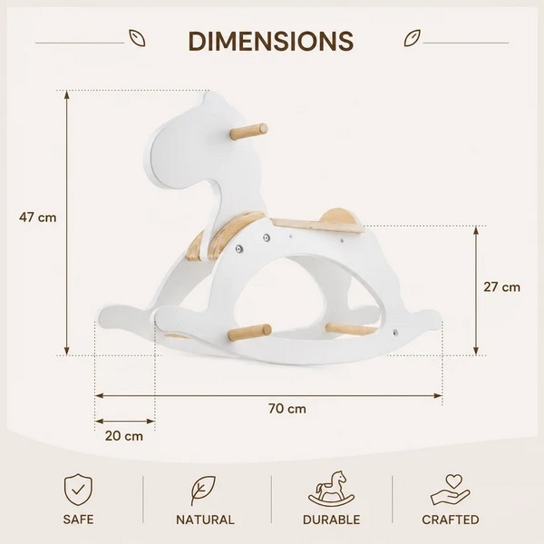Продукт GINGER HOME - Детско Дървено Конче за Люлеене 70x20x47 см. - 0 - BG Hlapeta