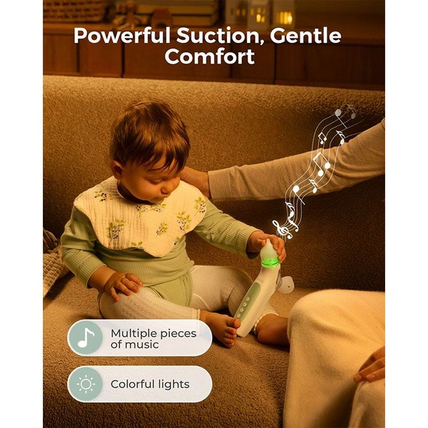 Продукт Momcozy - Електрически аспиратор за нос за бебета и деца 2 в 1 със спрей и вакуум, със светлина и музика - 0 - BG Hlapeta