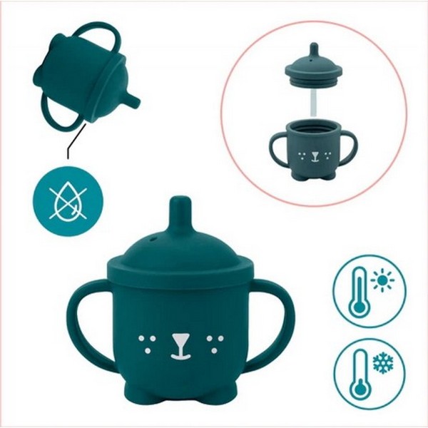 Продукт Babymoov Learn ISY- Комплект от силикон, лигавник, купичка с вакуум, чаша със сламка и лъжичка - 0 - BG Hlapeta