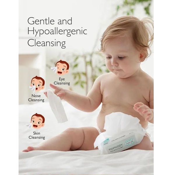 Продукт Momcozy - Бебешки мокри кърпи за нос, с физиологичен разтвор, 30 бр. - 0 - BG Hlapeta