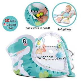 TEANTOYS - Бебешка Активна Гимнастика 4-в-1 с Топки и Меки Стени Дино Дизайн