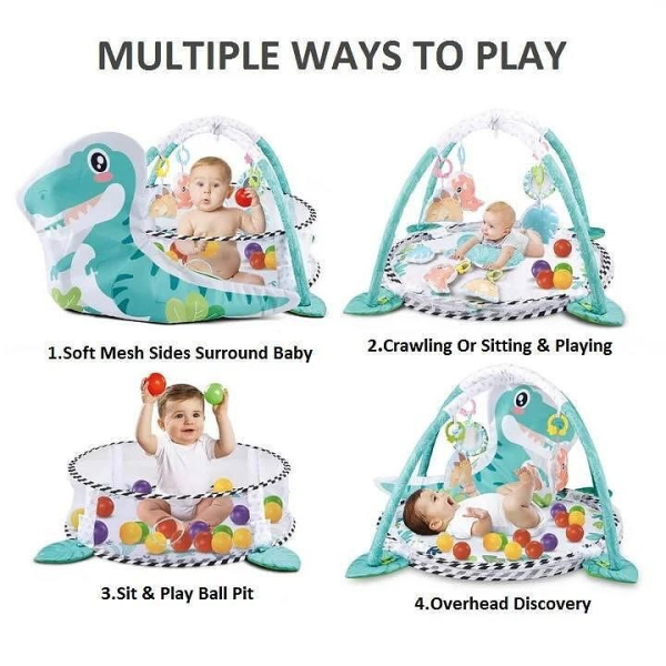 Продукт TEANTOYS - Бебешка Активна Гимнастика 4-в-1 с Топки и Меки Стени Дино Дизайн - 0 - BG Hlapeta