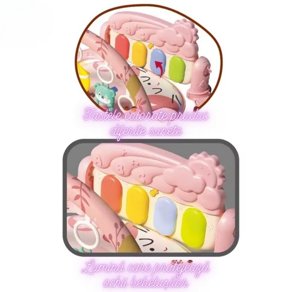 Продукт TEANTOYS - Бебешка активна гимнастика с музикално пиано и висящи играчки със светлинен ефект  - 0 - BG Hlapeta