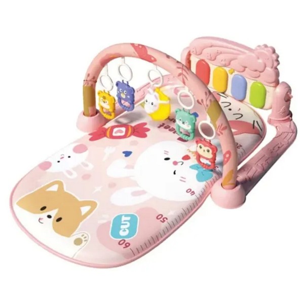 TEANTOYS - Бебешка активна гимнастика с музикално пиано и висящи играчки със светлинен ефект 