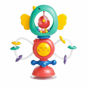 TEANTOYS - Бебешка сензорна играчка с вакуумна основа Птичка
