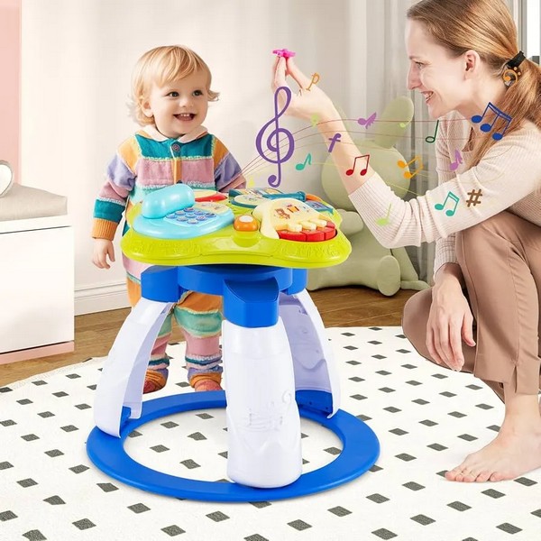 Продукт TEANTOYS - Бебешки активен център 3 в 1 с проходилка и музикална маса – регулируема височина - 0 - BG Hlapeta