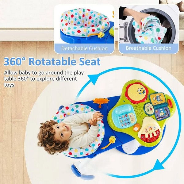 Продукт TEANTOYS - Бебешки активен център 3 в 1 с проходилка и музикална маса – регулируема височина - 0 - BG Hlapeta