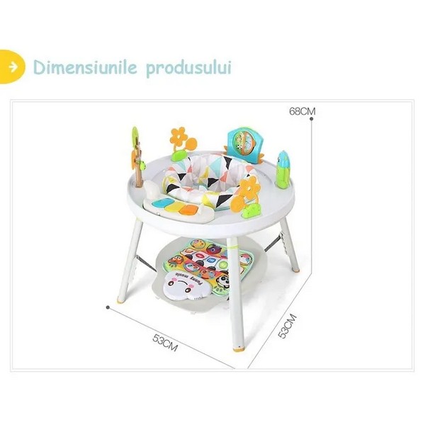 Продукт TEANTOYS - Бебешки активен център 3 в 1 с въртяща седалка, музикално килимче и масичка - 0 - BG Hlapeta