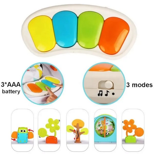 Продукт TEANTOYS - Бебешки активен център 3 в 1 с въртяща седалка, музикално килимче и масичка - 0 - BG Hlapeta