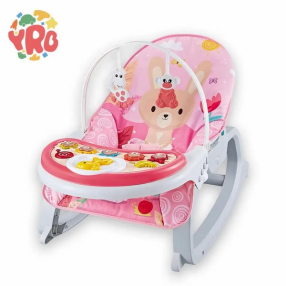 TEANTOYS - Бебешки шезлонг 2 в 1 с арка за игра и музикален панел