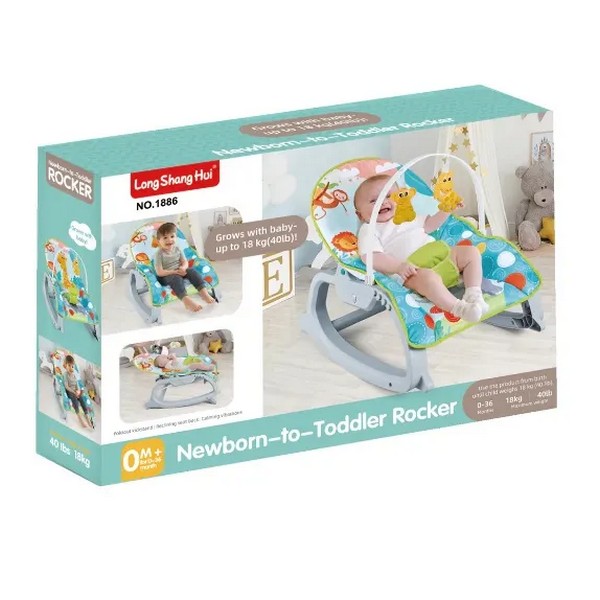 Продукт TEANTOYS - Бебешки шезлонг 2 в 1 с арка за игра и музикален панел - 0 - BG Hlapeta