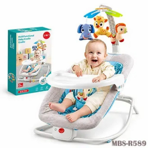 TEANTOYS - Бебешки шезлонг 2 в 1 с музика и вибрации