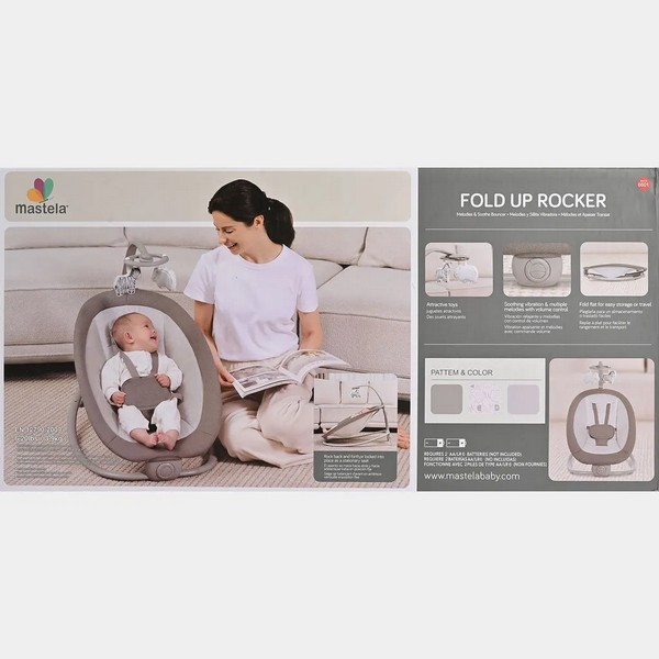 Продукт TEANTOYS Mastela Fold Up Rocker - Бебешки шезлонг с вибрации, мелодии и играчки - 0 - BG Hlapeta